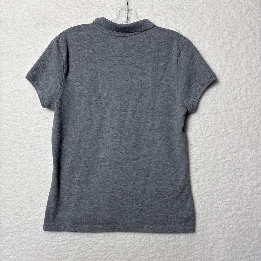 Aeropostale Polo Shirt Women Size XL A87 logo 5-Button Pique School Uniform Gray - Picture 2 of 8